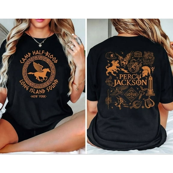 Percy Jackson Doodle Art Comfort Colors T Shirt, Camp Half Blood Shirt, Heroes Of Olympus Shirt, Camp Jupiter Shirt, Book Lover Gift