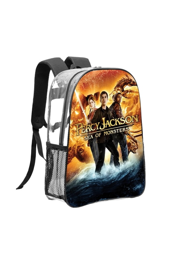 Percy Jackson Pattern Transparent Backpack Lightweight And fashionable Showcasing Personality And Leading The Trend