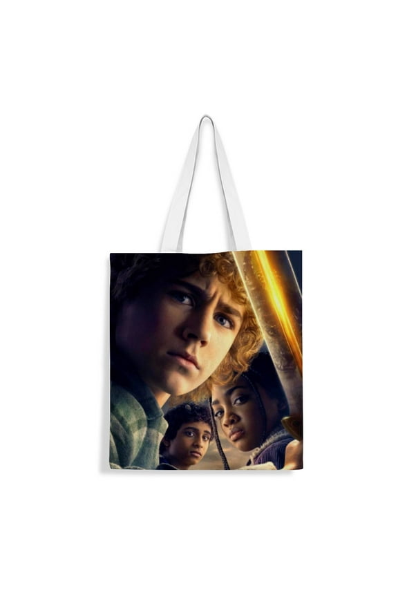 Percy Jackson canvas Tote Bag handbag: Womens reusable tote with a chic design, perfect for groceries and shopping, featuring an inner zipper, size 13.8 x 15.8 inches (35x40cm).