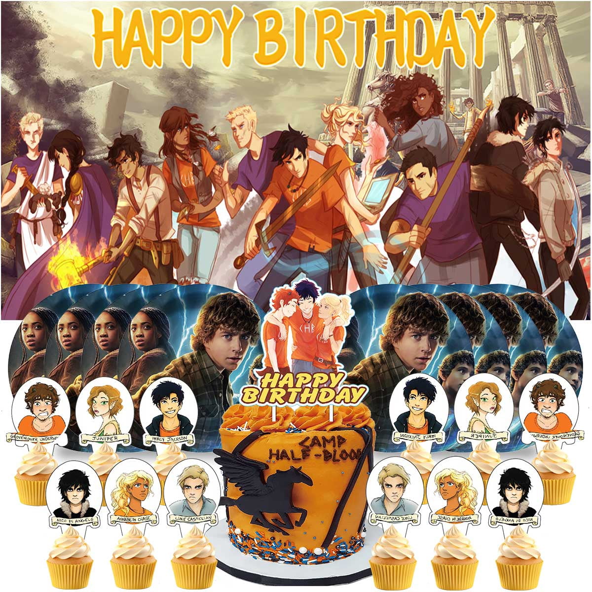 Percy Jackson the Olympians Birthday Party Decor Set - 5x2.3ft Backdrop ...