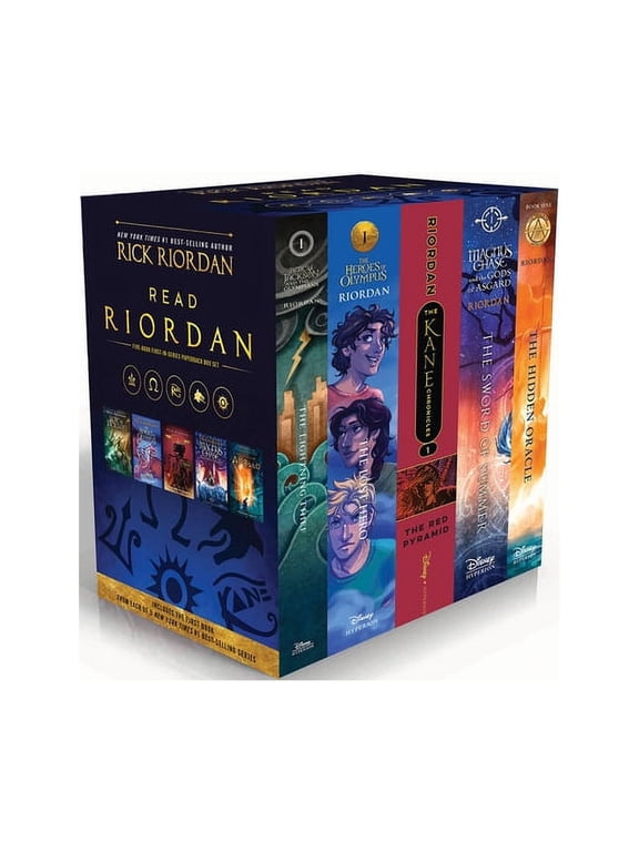 Percy Jackson & the Olympians Read Riordan: Five-Book First-In-Series Paperback Box Set, (Paperback)
