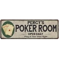 thumbnail image 1 of Percy's Poker Room Gift 6x18 Metal Sign Game Decor 206180048375, 1 of 1