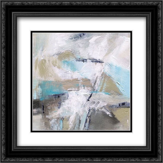 Perdendicular 2x Matted 20x20 Black Ornate Framed Art Print by Shapiro, Judith