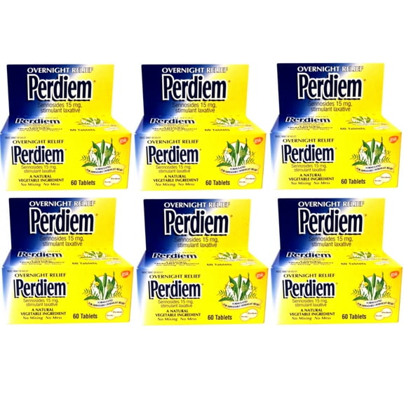 Perdiem Pills Overnight Relief, 60 Count (Pack of 6)