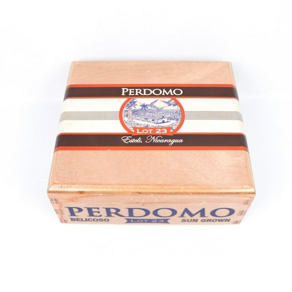 Perdomo Belicoso Sun Grown Lot 23 B Empty Wood Cigar Box 7.75" x 7" x 3"