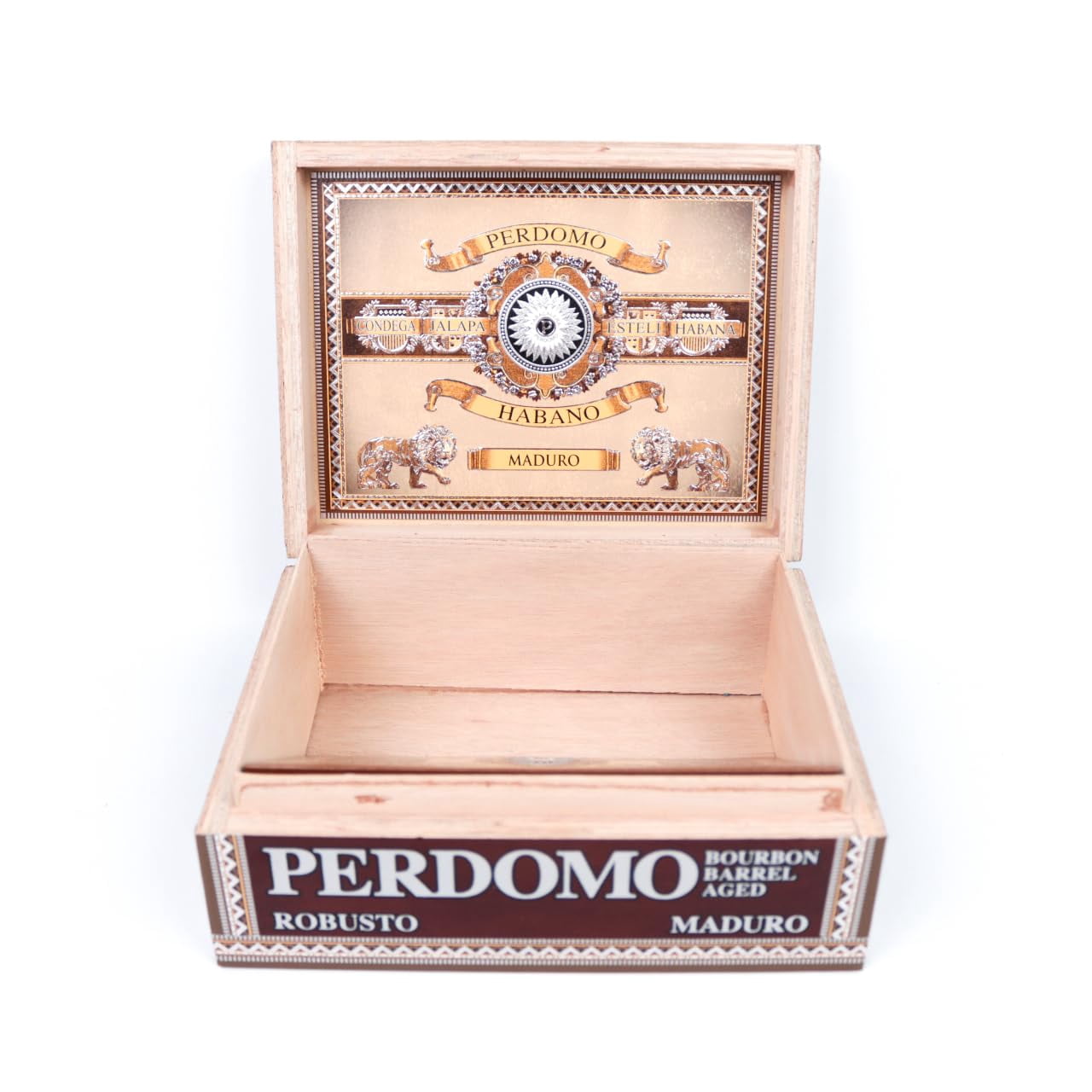 Perdomo Robusto Maduro Habano Empty Wood Cigar Box 7.75