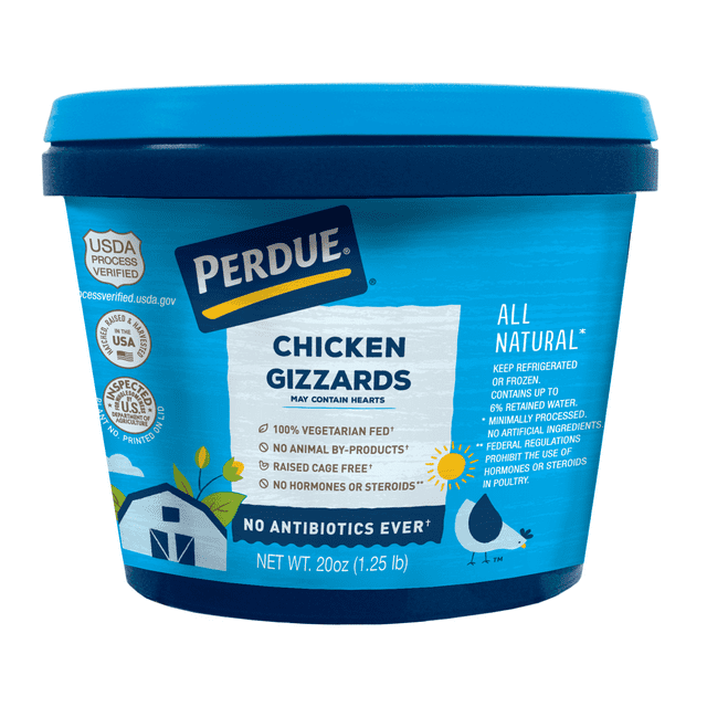 Perdue Chicken Gizzard (May Contain Hearts), 20g Protein, 4oz Svg, 1.25