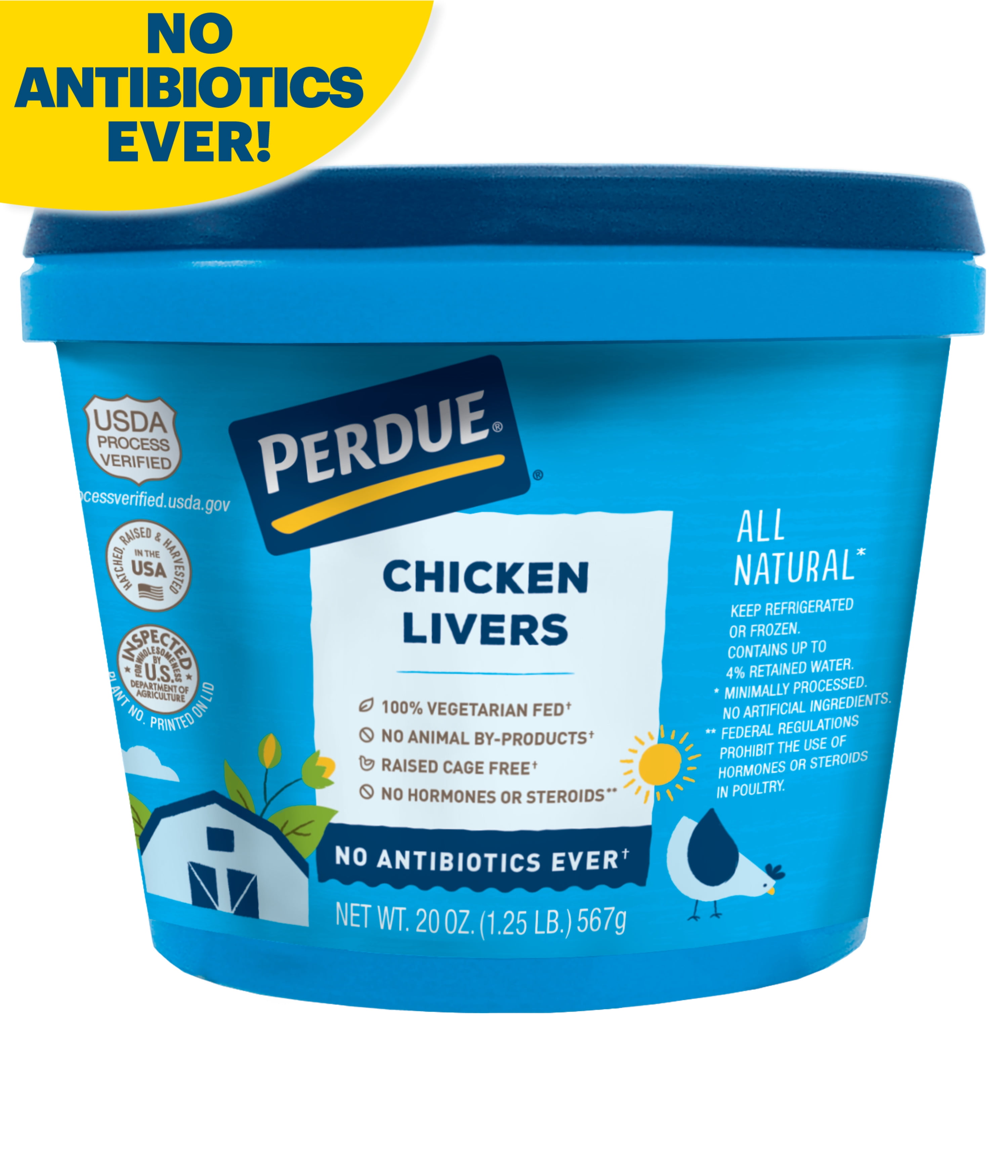 Perdue, No Antibiotics Ever, Fresh Chicken Livers,19g Protein, 4oz Svg