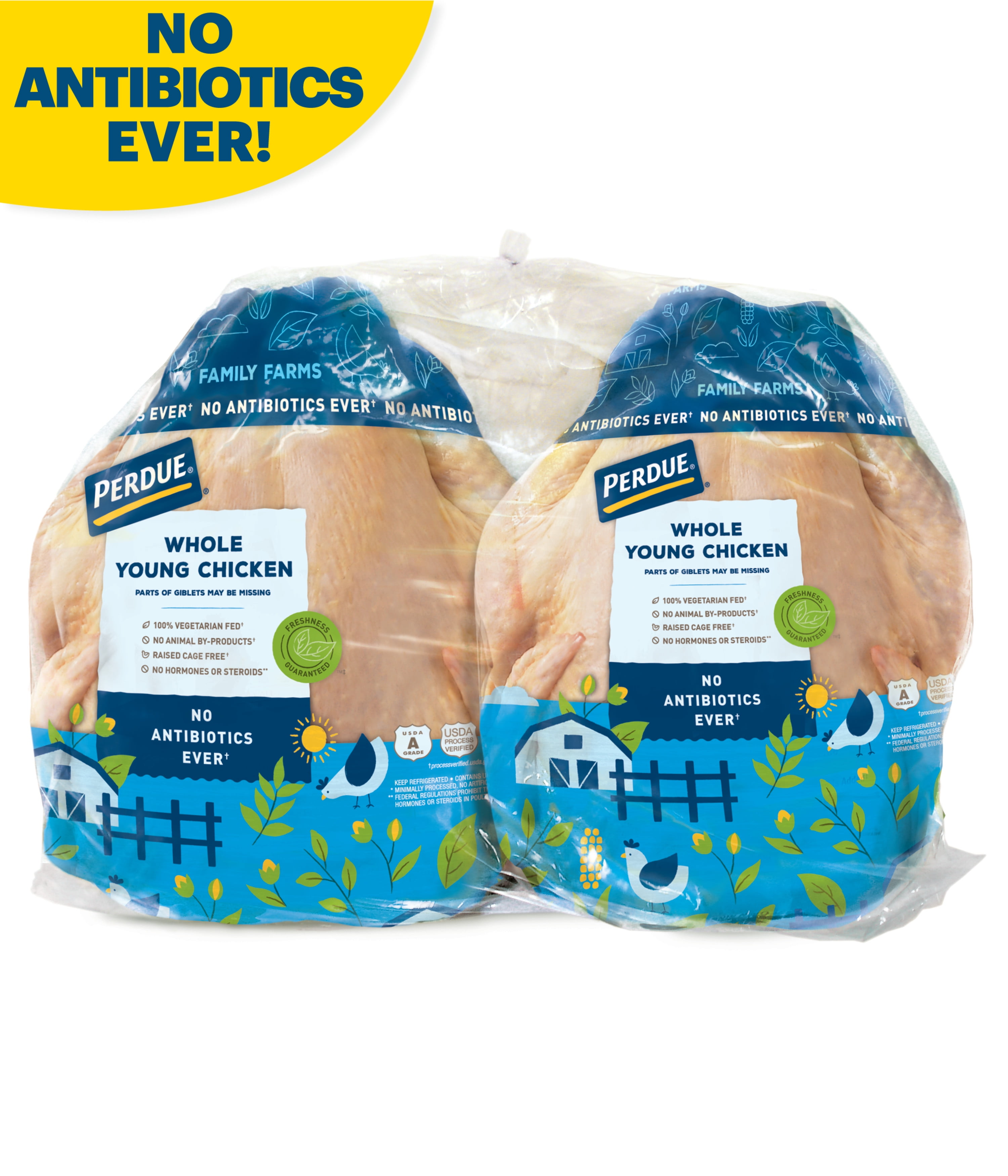 Perdue, No Antibiotics Ever, Fresh Whole Chicken with Giblets, Twin