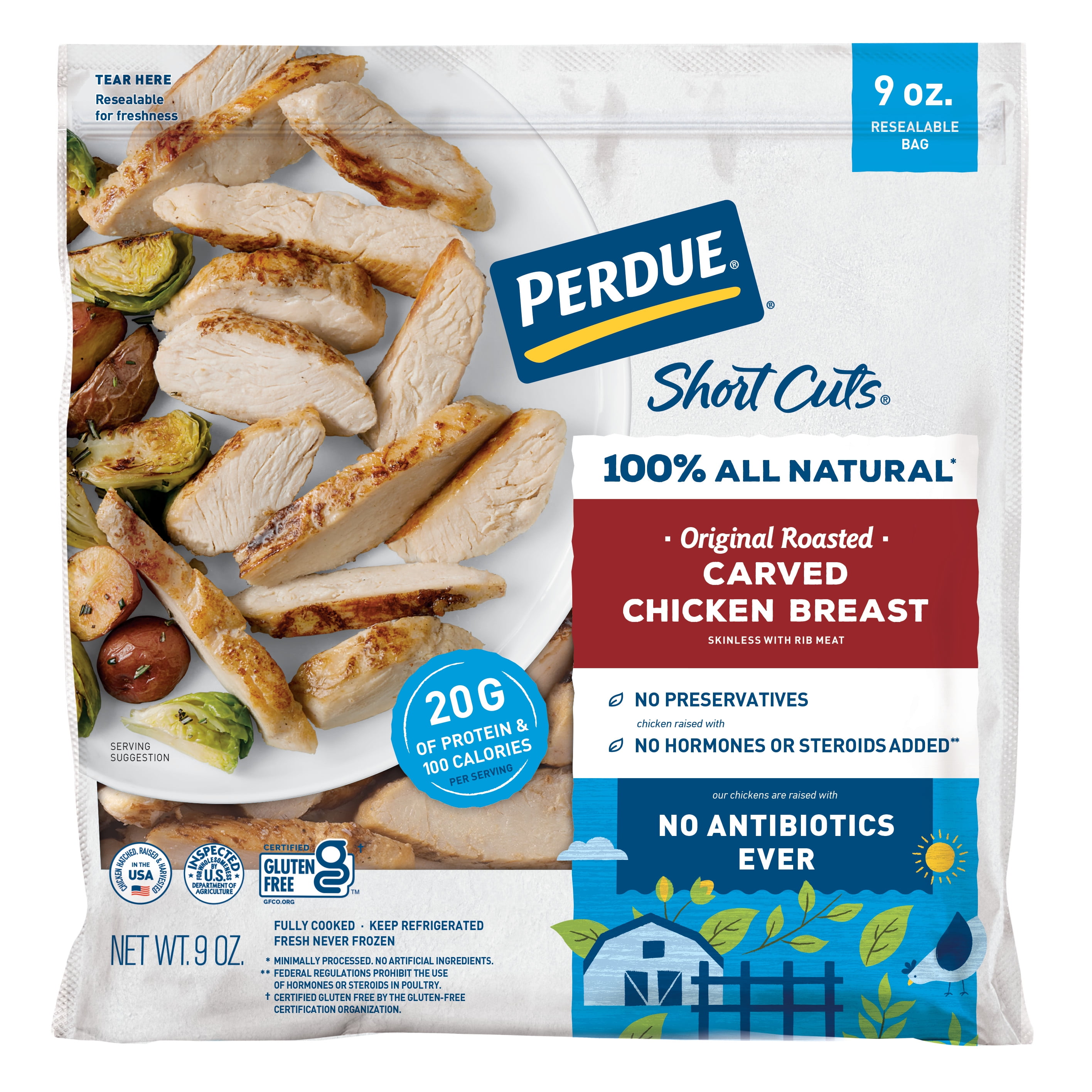 Perdue Packaged Refrigerated Roasted Chicken Short Cuts, 9 oz