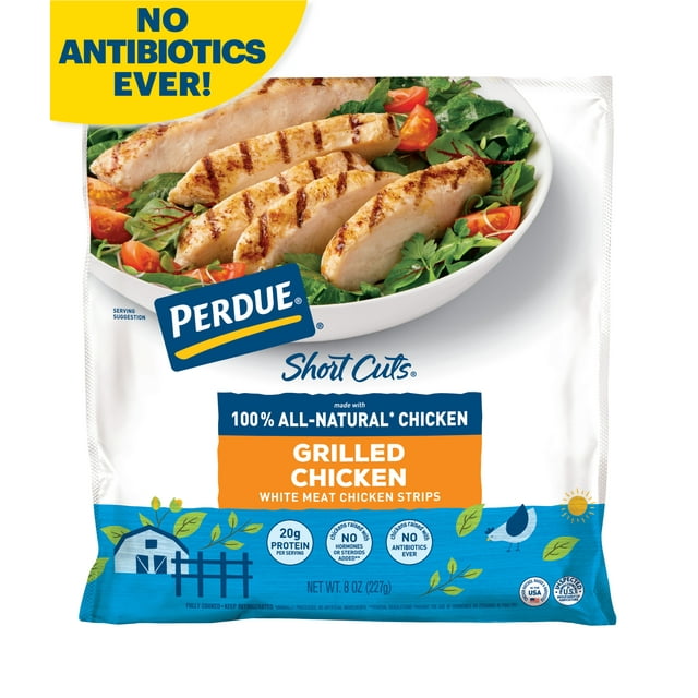 Perdue Short Cuts, Refrigerated Grilled Chicken Breasts Strips, 20g Protein per 3oz Svg, 8 oz