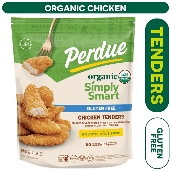 Perdue Simply Smart Organics, Gluten Free, Frozen Breaded Chicken Breast Tenders, 22 oz.