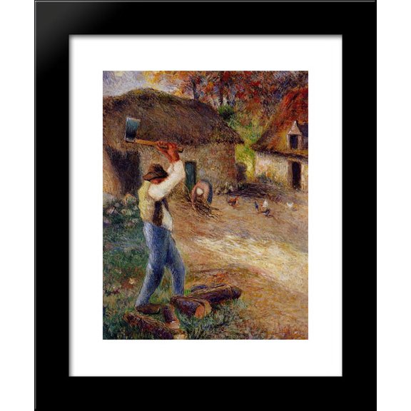 Pere Melon Cutting Wood 20x24 Framed Art Print by Pissarro, Camille