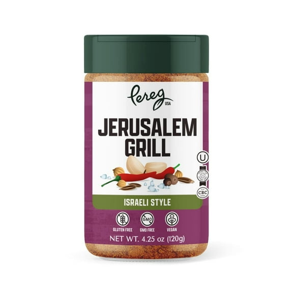 Pereg Jerusalem Spice Seasoning 4.25 Oz - Israeli Savory Spice Mix with Cumin, Coriander, Allspice, Garlic & Paprika  Grilling  BBQ Spice Rub - Non-GMO & 100% Natural