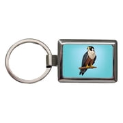Peregrine Falcon Bird Metal Rectangle Keychain