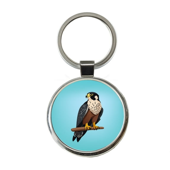 Peregrine Falcon Bird Metal Round Keychain