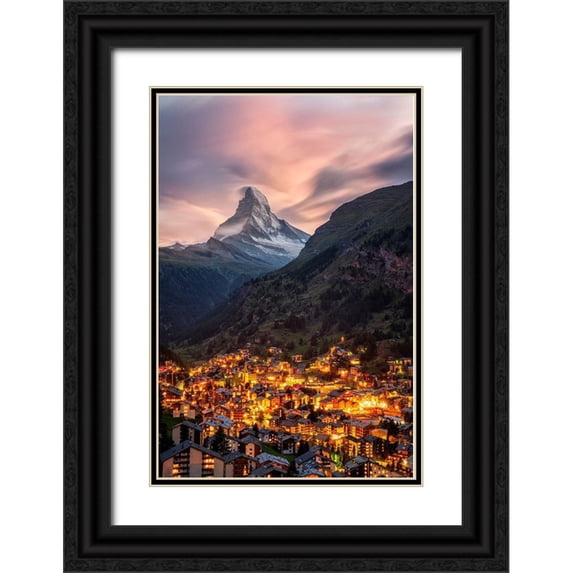Perez Aamp, Alvaro 13x18 Black Ornate Wood Framed with Double Matting Museum Art Print Titled - Fairytale Mountain
