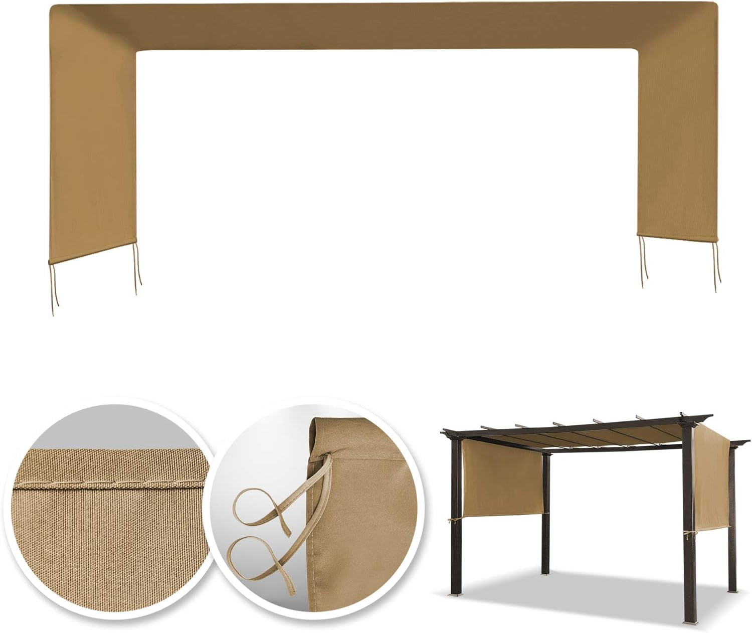 SUNNYOUTDOOR 18' L x 8.2' W Pergola Replacement Canopy Universal Pergola Canopy Replacement Top Cover for Pergola Structure, Frame NOT included