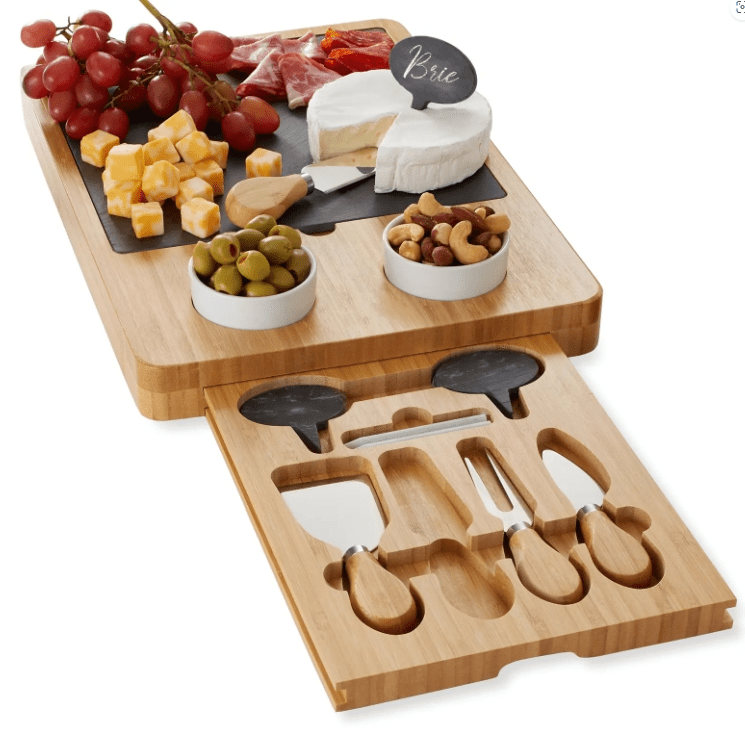 Perfactly Charcuterie Board and Knife Gift Set, Bamboo Cheese Board ...