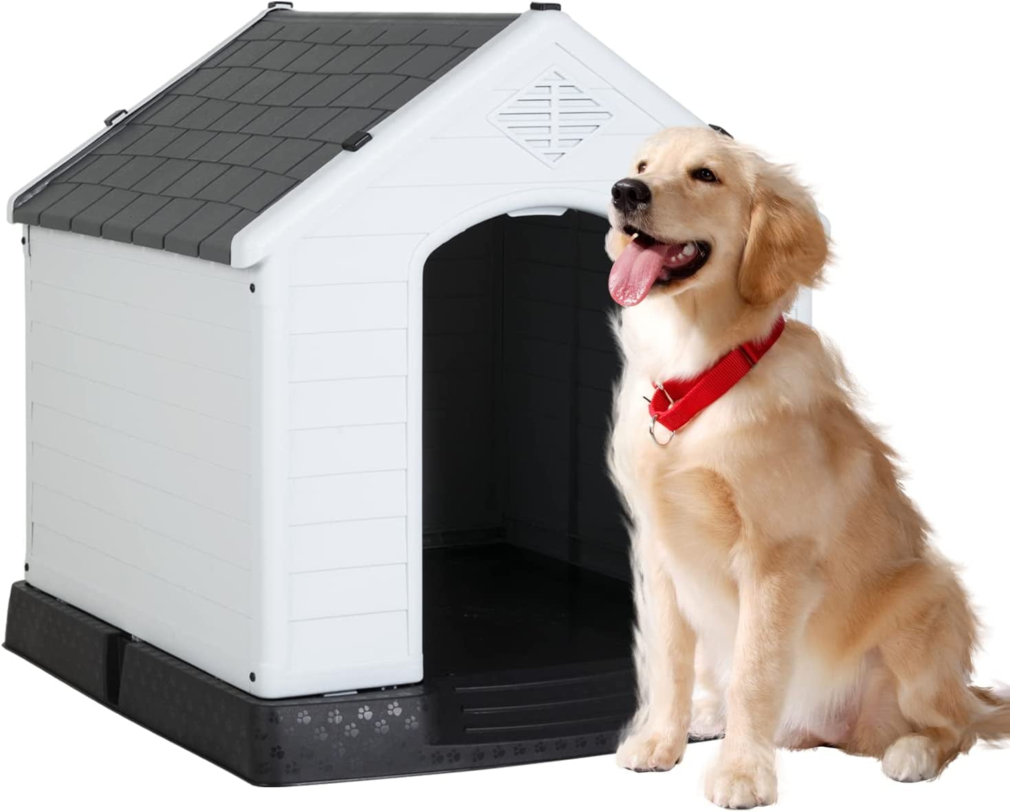 Visual Reference: Perfactly Dog House Indoor Outdoor Insulated Kennel Durable Plastic Dog