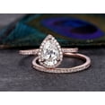 thumbnail image 1 of Perfect 2.25 Carat Pear cut Moissanite Diamond Halo Weding Ring Set with 18k Gold Plating, 1 of 5