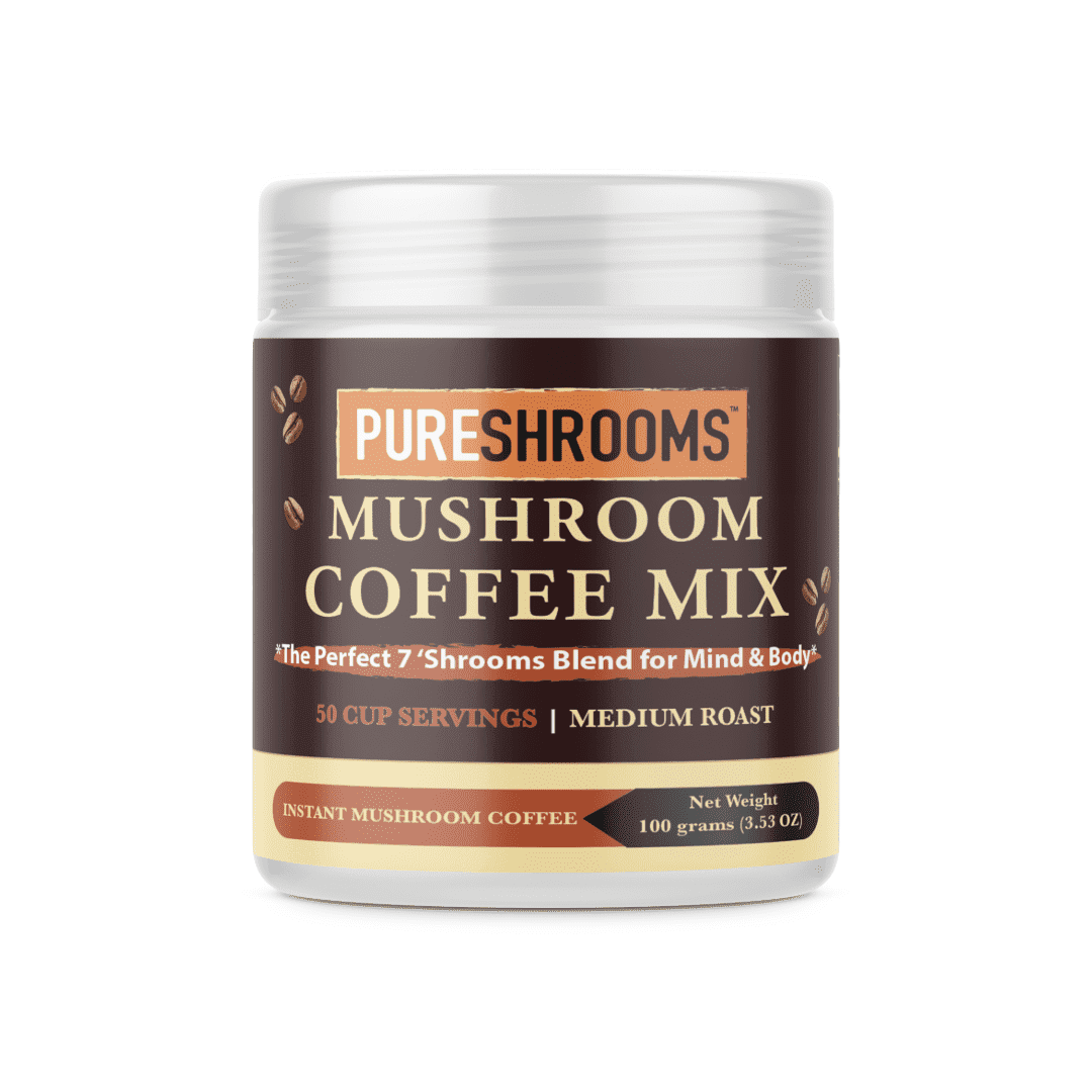 Perfect 7 Mushroom Coffee - Organic Turkey Tail, Lion's Mane, Cordyceps, Reishi, Shiitake, Maitake, Chaga. Coffee Alternative (50 Servings - 100g/3.53oz)