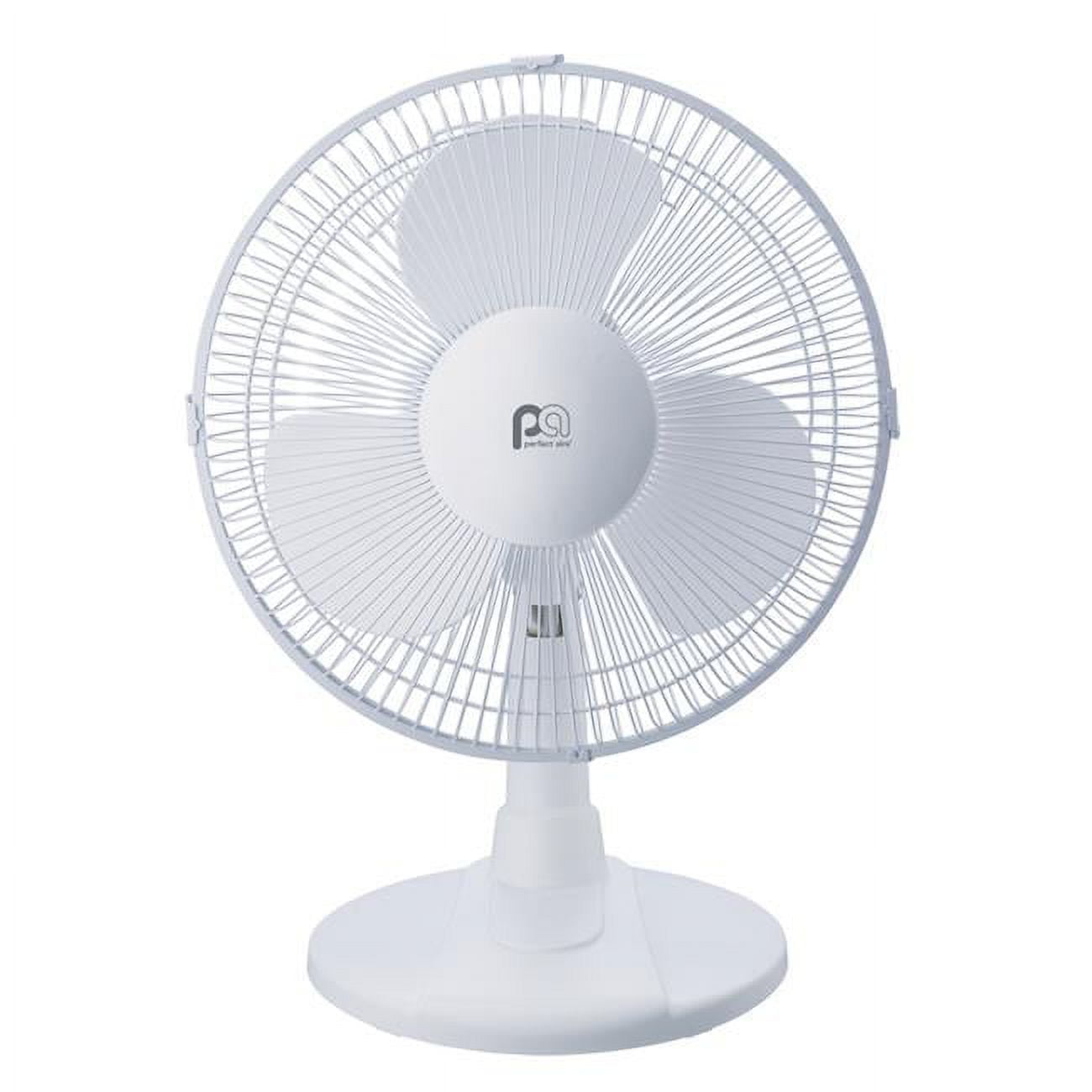 Perfect Aire White Electric Oscillating Table Fan with 3 Speeds