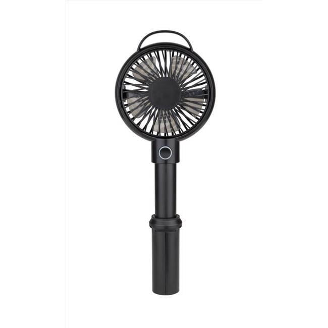 Black 4" USB Rechargeable Handheld Fan with Adjustable Tilt