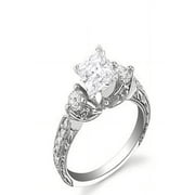 JEENJEWELS Perfect Antique Affordable Engagement Ring 0.50 Carat Princess Cut Diamond on Gold