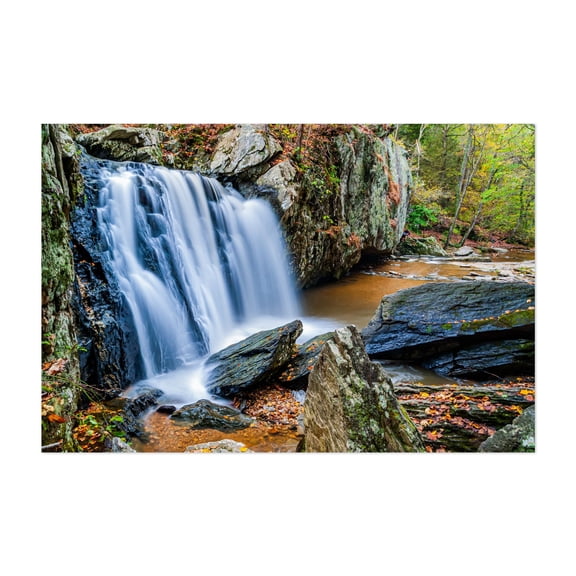 A Perfect Autumn Day - Jarrettsville Maryland Photography Waterfall Nature Scenic Autumn Forest Landscape Wilderness Unframed Wall Art Print 4 x 6 inches