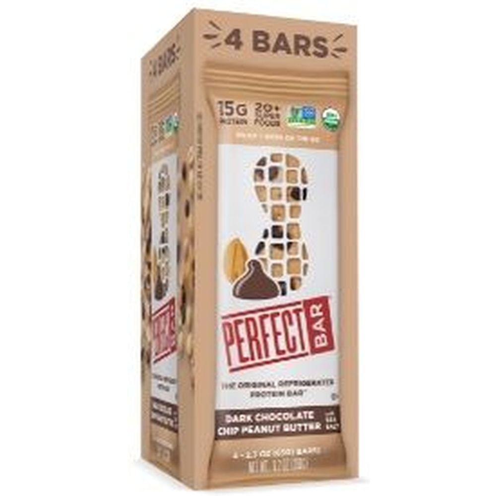 Perfect Bar Dark Chocolate Chip Peanut Butter Bar, 9.2 Ounce -- 4 per Case.