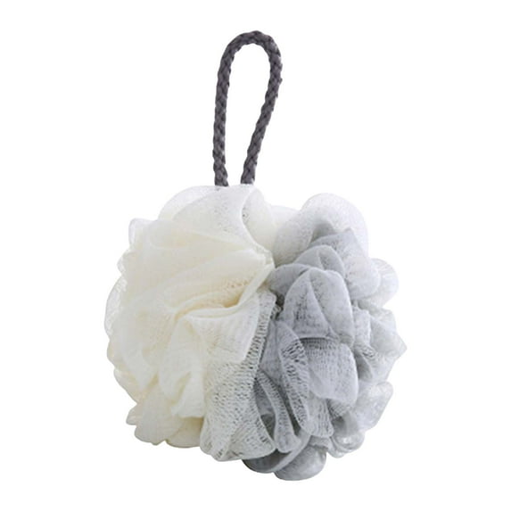 Bath Sponges Shower Puffs Body Puff Shower Loofahs Soft Mesh Luffa Net Sponge Body Scrubbers Shower Scrunchies for Body Wash Bathroom Men Women Grey 1PC