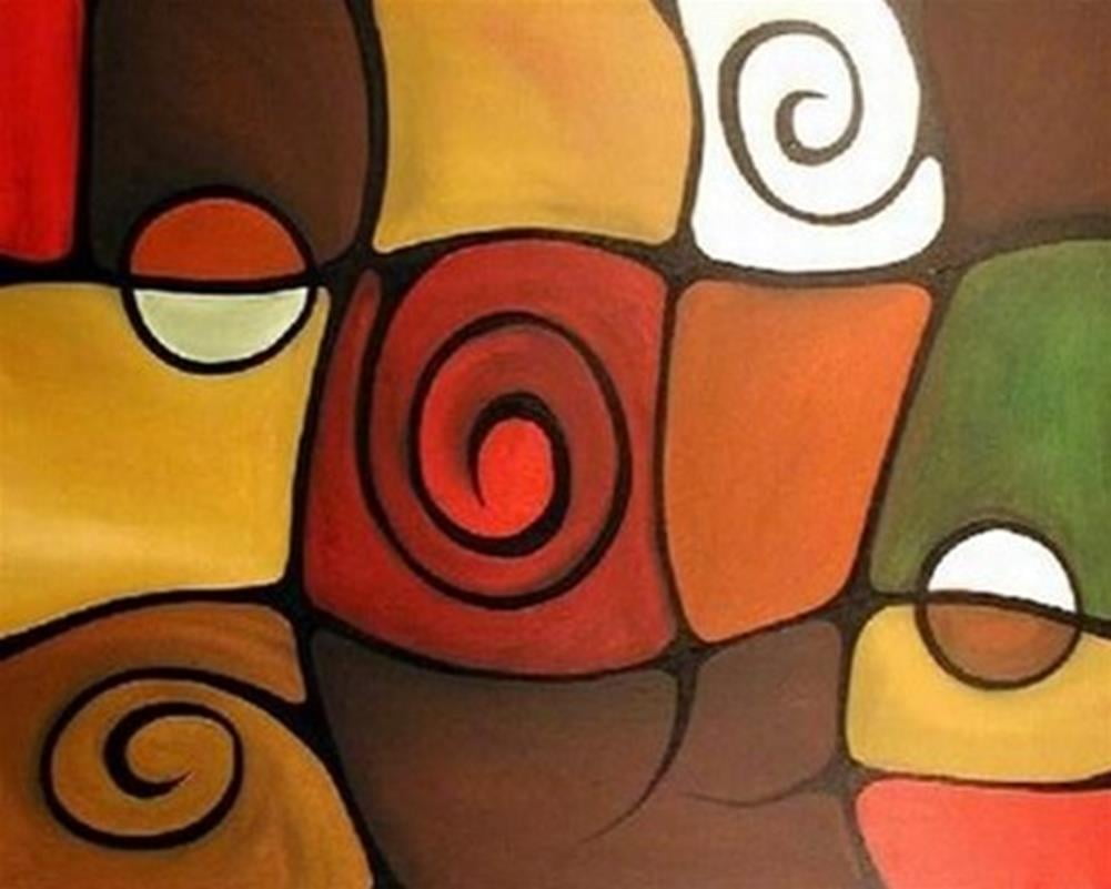 Vibrant Abstract Earthy Tones Canvas Wall Art
