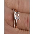 thumbnail image 1 of Perfect Bridal Set On Sale 1.25 Carat Princess Cut Morganite And Diamond Moissanite Bridal Set In Rose Gold: Bestselling Design, 1 of 2