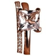 thumbnail image 1 of Perfect Bridal Set on 1.25 carat Princess Cut Real Morganite and Man made diamond moissanite Bridal Set Sterling Silver with 18k Gold Plating, 1 of 4