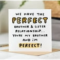 thumbnail image 1 of Perfect Brother and Sister Card - Celebrate Your Unique Relationship with Fun Design - Envelope Included, Blank Inside - Ideal for Siblings' Birthdays and Special Occasions, 1 of 2