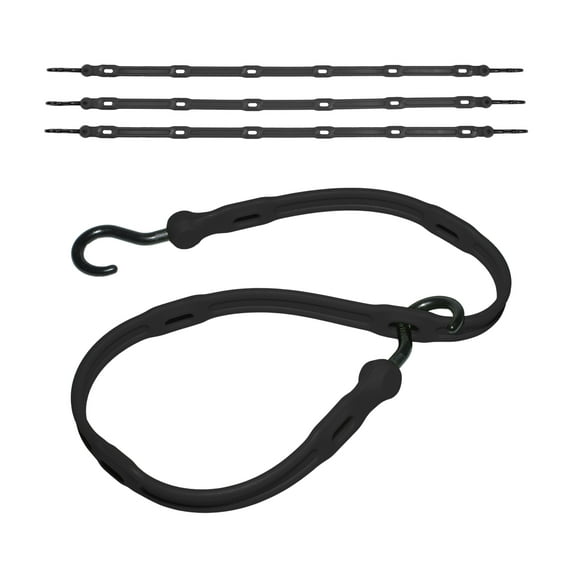 The Perfect Bungee, Adjust A Strap (4 Pack) - Premium USA Made 36" Adjustable Bungee Cords with Nylon Hooks - Heavy Duty, Durable, All Weather, Up to 2x Stretch - Ideal for Garage & Outdoors - Black