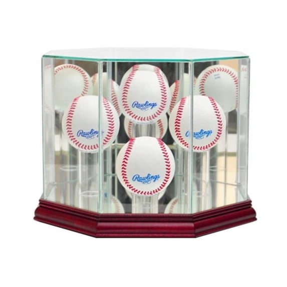 Perfect Cases 4BSB-C Octagon 4 Baseball Display Case, Cherry