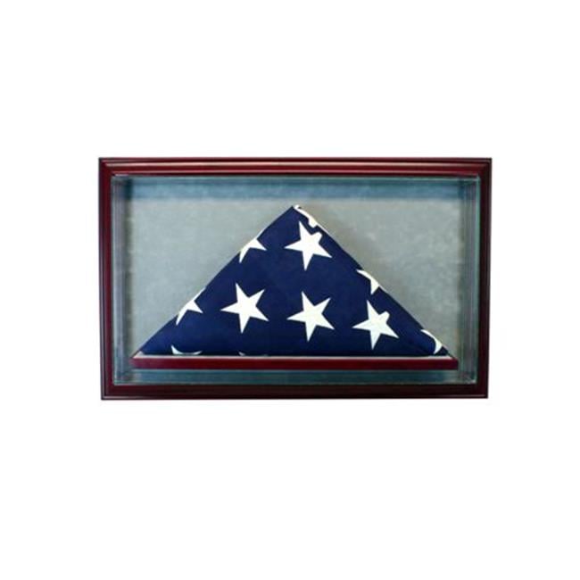 Split Level Flag Case Perfect Cases CBFLG3x5-C 5 ft. X 3 in. Cabinet Flag Display Case Flag ...