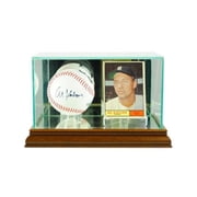 Perfect Cases Card and Baseball Display Case, Walnut