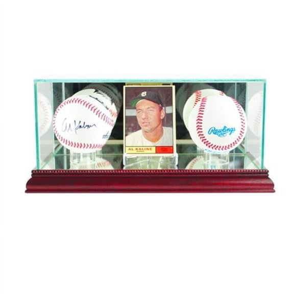 Perfect Cases  Card and Double Baseball Display Case, Cherry