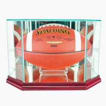 Perfect Cases - Octagon Football Display Case, Cherry Finish