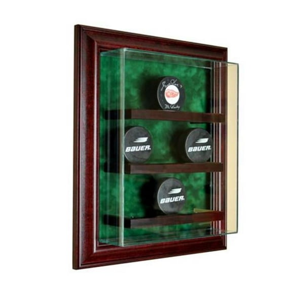 Perfect Cases PC-9PCKCB-C 9 Hockey Puck Cabinet Style Display Case, Cherry
