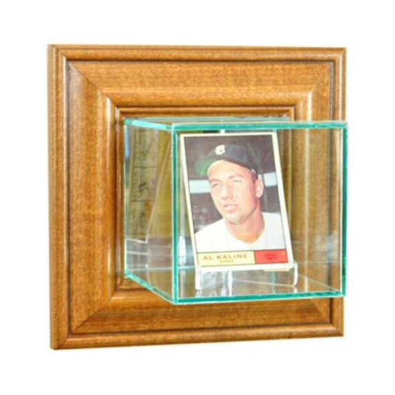 Perfect Cases WMCRD-W Wall Mounted Card Display Case, Walnut