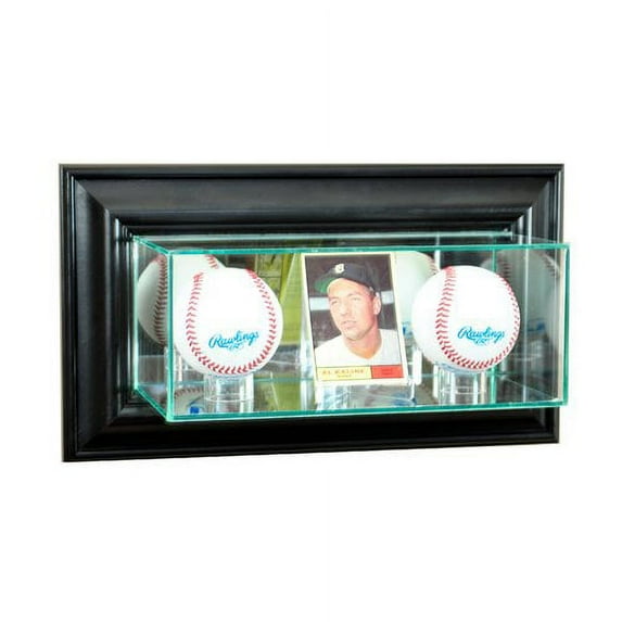Perfect Cases and Frames Wall Mounted Card and Double Baseball Display Case