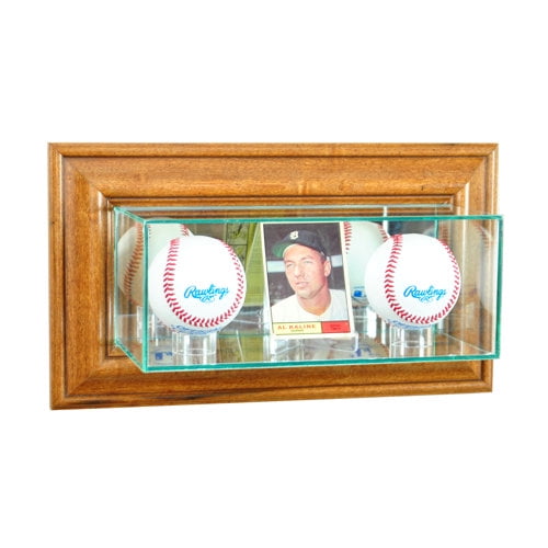 Perfect Cases and Frames Wall Mounted Card and Double Baseball Display Case