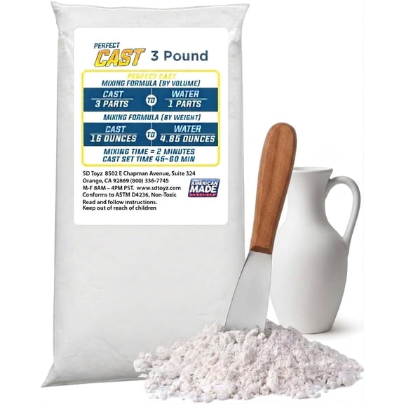Perfect Cast Mold Casting Powder for DIY Sculptures & Crafts, 3 lb Bag