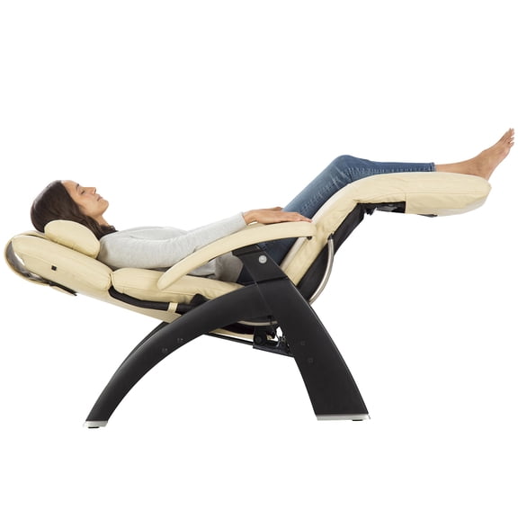 Perfect Chair Human Touch PC-420 Classic Manual Plus Zero Gravity Recliner Supreme Premium Leather Package with Memory Foam and Jade Heat (Ivory Premium Leather, Medium Matte Black PC-420 Base)