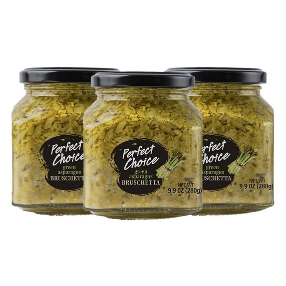 Perfect Choice Green Asparagus Bruschetta - Bread Spread - Ready-to-Eat - 9.9 oz - Pack of 3