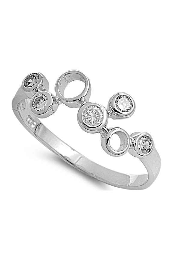 Perfect Circles Cubic Zirconia Ring Sterling Silver 925